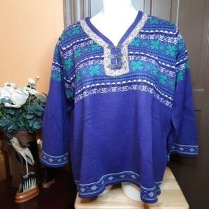 Denim 24/7 Women Plus Purple Knit Sweater size 3X